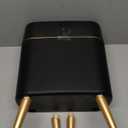 Yatmung Bathroom Trash Can Automatic Touchless Modern Smart Trash Bin - Narrow Waste Basket for Bedroom, Laundry Room, Office, Plastic - Motion Sensor Garbage Can with Lid - Black with Gold Edge