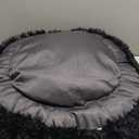 Bedsure Calming Dog Bed for Small Dogs - Donut Washable Small Pet Bed, 23 inches Anti-Slip Round Fluffy Plush Faux Fur Large Cat Bed, Fits up to 25 lbs Pets, Black