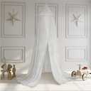 Zeke and Zoey Soft White Hanging Bed Canopy for Girls Bed or Boys – Hideaway Tent for Kids Rooms with Tassels. Nursery Decoration – Slightly Sheer Drapes – for Child, Play or Reading Nook