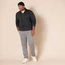 Amazon Essentials Men's Long-Sleeve Quarter-Zip Pullover Fleece Sweatshirt (Black, XL)