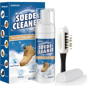 Suede Cleaner for Shoe, Nubuck & Suede Shoe Cleaning Kit with Brush & Towel, Removes Stain for Suede, Leather, Boots & More 200ml