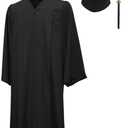 Gradwear Unisex Graduation Cap and Gown Package for High School and University, Includes Tassel (57 (6'0" - 6'2"), Black)