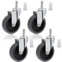 4 Inches Stem Caster Wheels, 7/16-Inch Stem Diameter Swivel Casters Set of 4 Heavy Duty TPR Replacement Wheels for Utility Cart Rubbermaid Mop Shop Vac Weber Grills