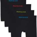 Fruit of the Loom Boys' Seamless Comfort Boxer Brief Underwear, black (4 Pack) Medium