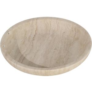 Travertine Jewelry Dish Tray - Decorative Stone Catchall Bowl for Entryway Table, Keys & Rings Holder, Natural Marble Home Decor Organizer (5.5 Inch) (A1)