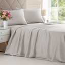 Bamboo Sheets King Size - Cooling Sheets for King - 100% Rayon Derived from Bamboo - Soft, Breathable & Hotel Luxury Bedding - 1 Flat & 1 Fitted and 2 Pillowcases w/ 16 Inch Deep Pockets - Light Grey