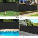 6'x24' Privacy Fence Kit Freestanding Mesh Screen with Iron Poles Temporary Fencing Outdoor Patio Backyard Divider Dog Air Conditioner Trash Fence Black Custom