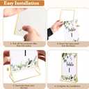 Floroom 6 Pack 4x6 Inch Clear Acrylic Sign Holders, Double-Sided Gold Display Stand Picture Frames for Table Numbers, Menus, Flyers, Weddings, and Offices