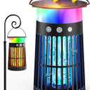 Solar Bug Zapper Outdoor, Mosquito Killer w/Flame & RGB Light, 4200V High-Power, IPX5 Waterproof Mosquito Fly Zapper, Indoor & Outdoor Electric Portable Insect Trap for Patio, Garden, Backyard, Home