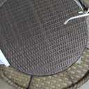 Cambridge Outdoor Rattan Round Coffee Table, All-Weather HDPE Wicker Patio Side Table 2-Tier Circle Table with Storage for Garden Porch Deck, Brown