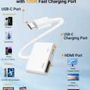 Microwoo USB C to HDMI Adapter, Type C to 4K HDMI Adapter with 100W PD Multiport Digital AV Converter for MacBook Pro/air, iPad Pro/air, iPhone 15/16/17, Tablets, Switch and More USB-C Devices