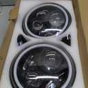 BEEYEO 7 Inch Round LED Headlight RGB Halo Angel Eyes DOT Approved Halo Headlights for Wrangler JK TJ LJ CJ Sahara Sport Rubicon Headlight 1997~2017, 2Pack RGB Headlights