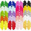OAOLEER 40Pcs 3inch Hair Bows for Girls, Boutique Grosgrain Ribbon Pinwheel Hair Bows Alligator Clips For Girls Baby Toddlers Accessories Teens In Pairs (3inch-40pcs Bows)
