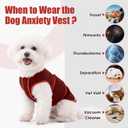 IDOMIK Dog Anxiety Vest, Adjustable Thunder Jacket for Dogs Anxiety Relief, Soft Dog Calming Shirt for Thunderstorms, Fireworks, Vet Visit & Separation - Suitable for Dogs,Red, XS