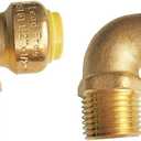 HQMPC 1/2" Pex Fittings No Lead Male PushFit Elbow 90-Degree -PEX Fitting 1/2" 90 Degree Elbow Push-to-Connect Plumbing Fitting for Copper, PEX, CPVC (2pcs 1/2")