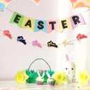 6.5 FT Easter Bunny Garland Decoration Colorful Flocking Rabbit Hanging Farmhouse Ornament Spring Themed Party Banner Favors Supplies Happy Easter Home Decor for Mantle Fireplace Wall