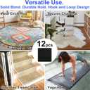 Audend Double Sided Rug Gripper, 12 Pack Non Skid Rug Pads, Rug Stickers on Wood Floor and Tile Floors, Black Carpet Gripper, Rug Gripper for Indoor, Outdoor, Home, Kitchen, Yoga Mat