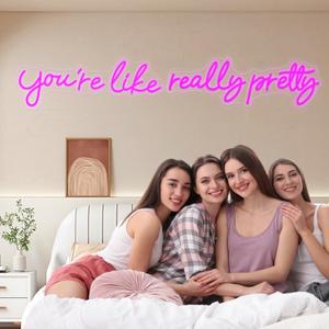 You're Like Really Pretty Neon Signs for Wall Decor, 56.34 inches Pink Light Up Sign for Wedding, Engagement Decor, Dimmable Party Birthday Bedroom Bar Pub Club Wall Decorations, 56.34x10.9 inches