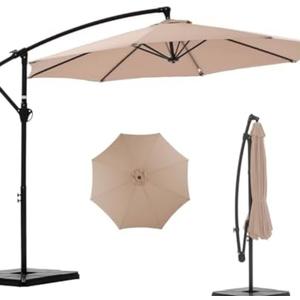 9Ft Market Umbrella Patio Umbrella Outdoor Table Umbrella with Ventilation, Heather Beige
