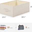 Linen Folding Storage Bins, 3 Pack Large Storage Baskets, Washable, Clothing Storage Bins with Handle, Closet Organizer for Storage Sweater,Sheets(Beige, 18"x13"x8")