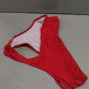 DwinzTan Women's Sexy High Waisted Thong V Cut Bikini Bottom Cheeky Brazilian Swimsuit Bottom, XL