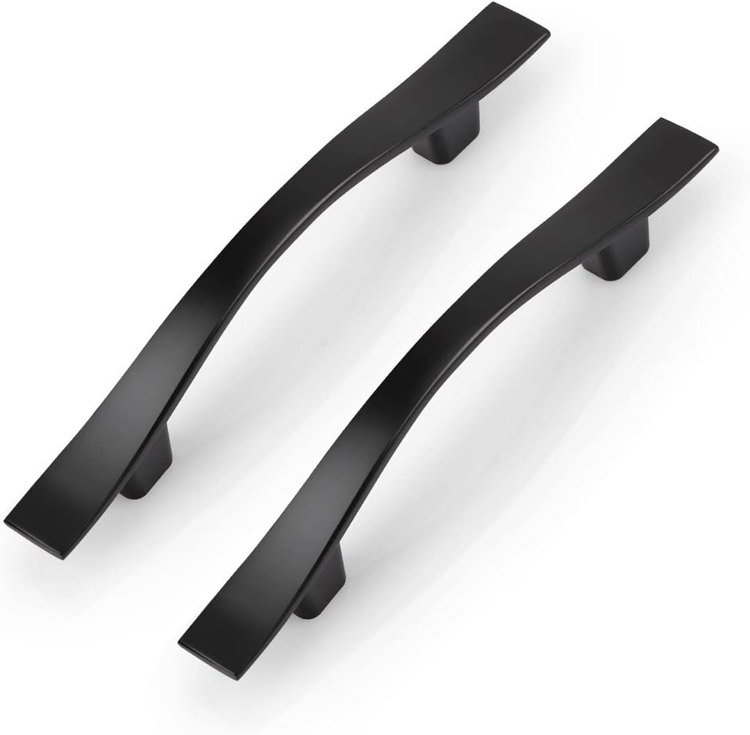 KNOBWELL 30 Pack 3 in Black Drawer Handles, Vintage Cabinet Door Pulls Kitchen Cupboard Handles Matte Black, 3 Inch Hole Center