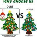 3ft Felt Christmas Tree 32 Ornaments, with Countdown Snowman and LED Lights, DIY Xmas Decorations Wall Hanging, Christmas Crafts Kits, Kids Gifts Party Supplies Door Window Decor