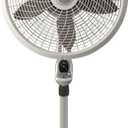 Lasko Cyclone Pedestal Fan, Adjustable Height, Remote Control, Timer, 3 Speeds, for Bedroom, Kitchen, Office and Living Room, 18", White, 1885, Large