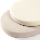 lulumoon Baby Muslin Bassinet Sheets: Cotton Bassinet Sheets Neutral for Boys and Girls - Fitted for Oval Rectangle or Hourglass (White & Cream)