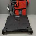 Folding Mobile Utility Cart, Canvas Organizer Bag, Red/Grey