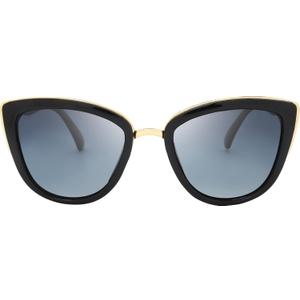 The Fresh Polarized Cat Eye Designer Retro Vintage Sunglasses FR17264P (Black, Grey Gradient)