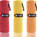 Handy Picks Microfiber Golf Towel (16" X 16") with Carabiner Clip, Waffle Pattern Golf Towel Hook and Loop Fastener - The Convenient Golf Cleaning Towel