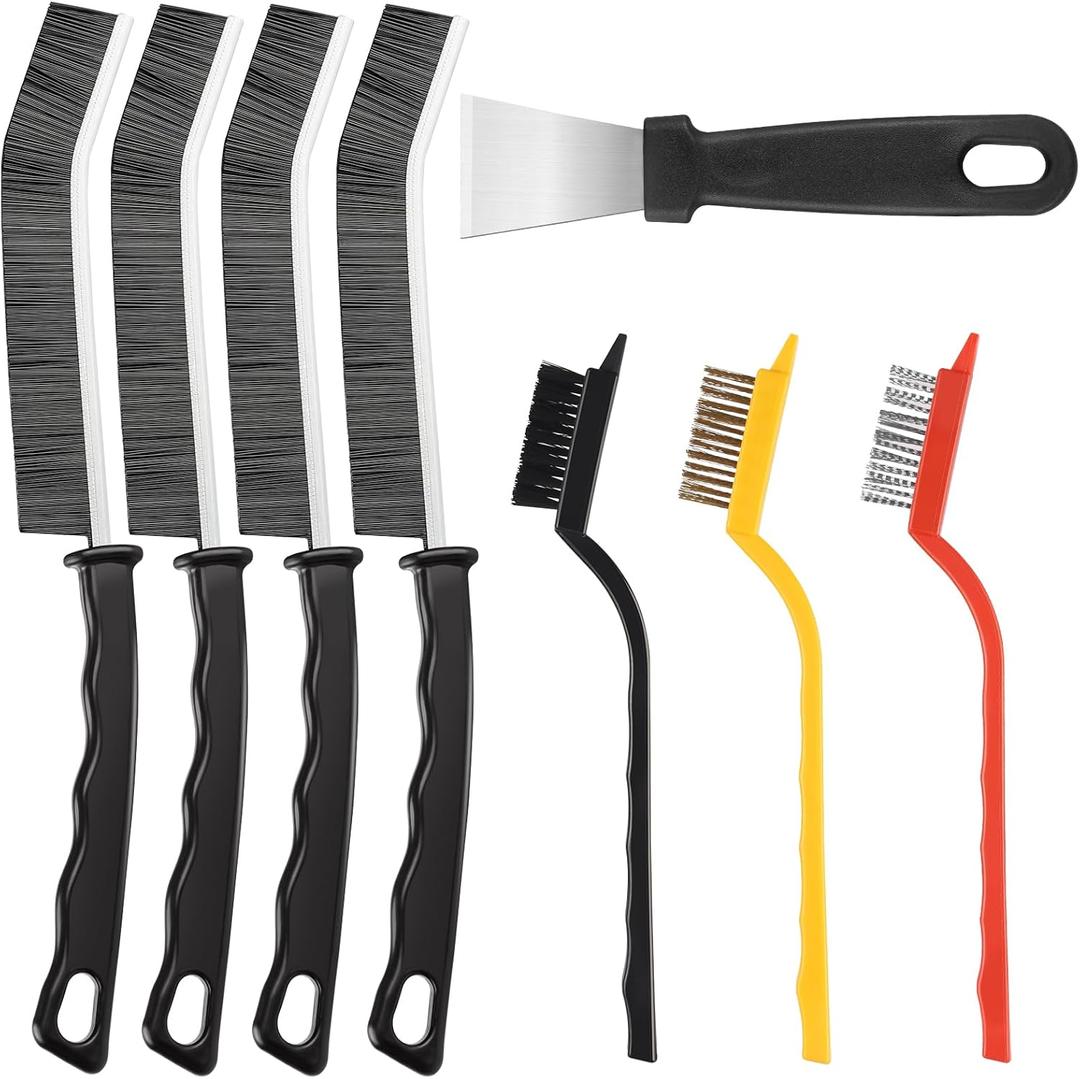 Crevice Cleaning Brush,8 Pcs Cleaning Supplies,Hard Bristle Crevice Cleaning Brush,Crevice Cleaning Brushes for Household Use Bathroom Tiles Kitchen Practical and Durable (Colorful01)