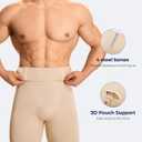 TAILONG Mens Shapewear Tummy Control Underwear Compression Shorts Slimming Body Shaper Leg Boxer Briefs (Beige, M)
