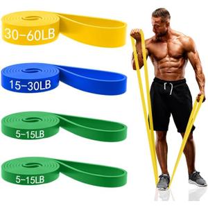 Resistance Bands for Working Out, Pull Up Assistance Bands Set for Men & Women,Latex Workout Bands, Eexercise Bands Resistance for Body Stretching,Muscle Training and Physical Therapy (5pcs) (4PCS)