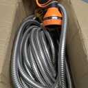 Giraffe Tools Garden Hose 100ft x 5/8", 304 Stainless Steel Metal Water Hose, No Kink Garden Water Hose with 9 Pattern Spray Nozzle, Flexible, Lightweight, Kink Free Hose for Yard, Outdoor