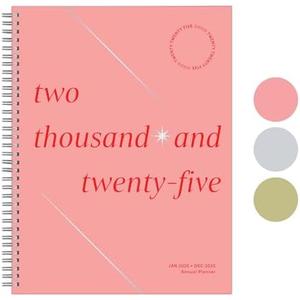 Rileys & Co 2025 Serif Weekly Planner - Annual Weekly & Monthly Agenda Planner, Jan - Dec 2025, Hardbound Cover, Notes Pages, Twin-Wire Binding (8.5 x 11-Inches, Pink), 2 Pack