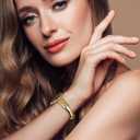 Gold Stainless Steel Band Compatible Apple Watch Slim Starlight Bracelet Women 38mm 40mm 41mm 42mm Jullstar Dressy Bling Silver Leopard Thin Metal Bangle for iphone Watch Wristband Series Ultra 11 10 