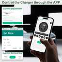 RUTU Ev Charger Level 2 J1772 Chargers, 48 Amp Level 2 Ev Charger Hardwired Up to 11.5Kw, Smart Electric Car Chargers with Flexible 25Ft Cable, 240v WiFi Enabled Electric Vehicle Charging Stations