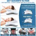 CHxxy Memory Foam Pillows, Cervical Pillow for Neck and Shoulder Pain Relief, Ergonomic Contour Bed Pillow, Soft for Side Sleep Stomach Sleeping and Back Sleeper-Queen Size&Grey