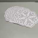 100 Pcs Snowflake Paper Placemats Print Disposable Winter Snowflake Place Mats Decorative Table Mats Bulk for Christmas Winter Party Supplies Table Setting(Elegant Style,Silver)