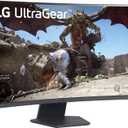 LG 32GS60QC-B Ultragear 32-inch Curved Gaming Monitor QHD (2560x1440) 180Hz 1ms 1000R AMD FreeSync HDR10 HDMIx2 DisplayPort Borderless Design Black Stabilizer DAS Crosshair FPS Counter - Black