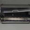 Oggi Stainless Steel Roll Top Bread Box for Kitchen Countertop with Frosted Plexilass Lid - Fits Multiple Loaves of Bread and Other Freshly Baked Goods Including Cookies, Bagels, Muffins