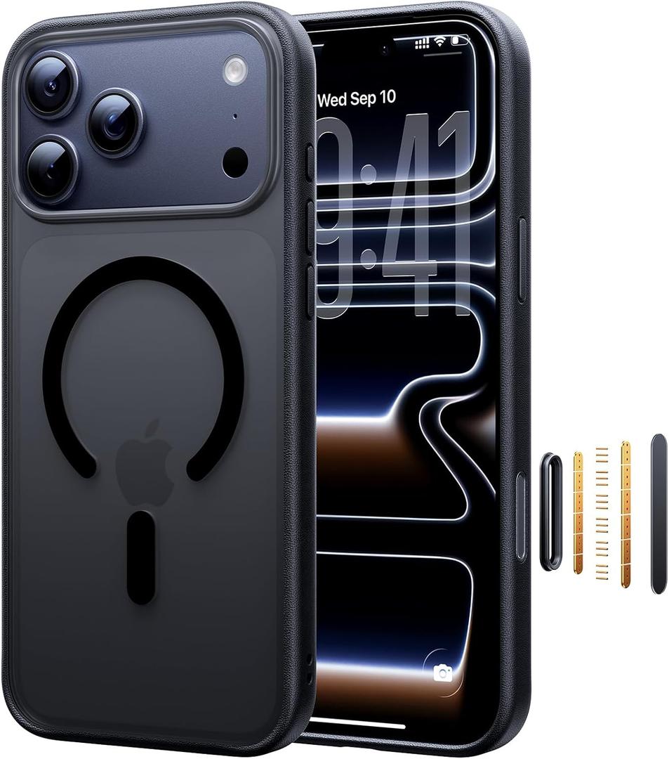 Magnetic Shockproof for iPhone 17 Pro Max Case,[Fit for MagSafe] [Military-Grade Drop Tested] Magnetic Translucent Matte Back Bumper 17 Pro Max Case Anti-Fingerprint Anti-Scratch 6.9", Black