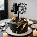 2 x Coucoland Happy Birthday Cake Toppers - Acrylic 40th Birthday Cake Topper Anniversary Theme Party Cake Decorations 1 Pc (Black)