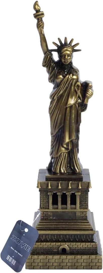ZOVIE 7.1" America Metal Statue of Liberty Model Souvenir Copper Home Decor Gift for Friends