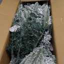 7.5ft Snow-Flocked Hinged Artificial Christmas Pencil Tree w/1189 Mixed Tips