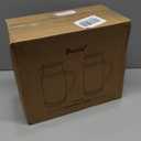 2 PACK Glass Pitcher with Lid, 68 oz/ 2 Liter Classic Vertical Stripes Water Pitcher with Handle,Glass Water Carafe for Cold Brew, Coffee, Lemonade, Iced Sun Tea,Beverage,Heat Resistant (Clear)