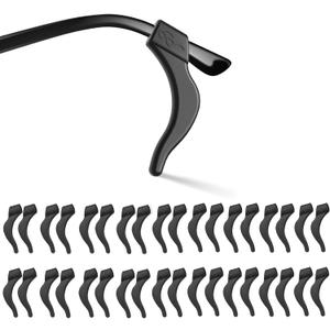 Eyeglass Ear Grips -20 Pairs eye glasses ear grippers Anti-slip Holder, Silicone Ear Hook, glasses ear grip Sleeve Retainer for Sports Glasses, Sunglasses Reading Glasses (Us-s-22a-blck)