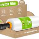 Cosy Family Plastic Wrap Stretch Film Roll - 1000ft 60 Gauge Industrial Strength 15 inch Wide Clear Plastic Wrap Roll with Handles for Pallet Wrapping Shipping Moving - Clear, Pack of 1